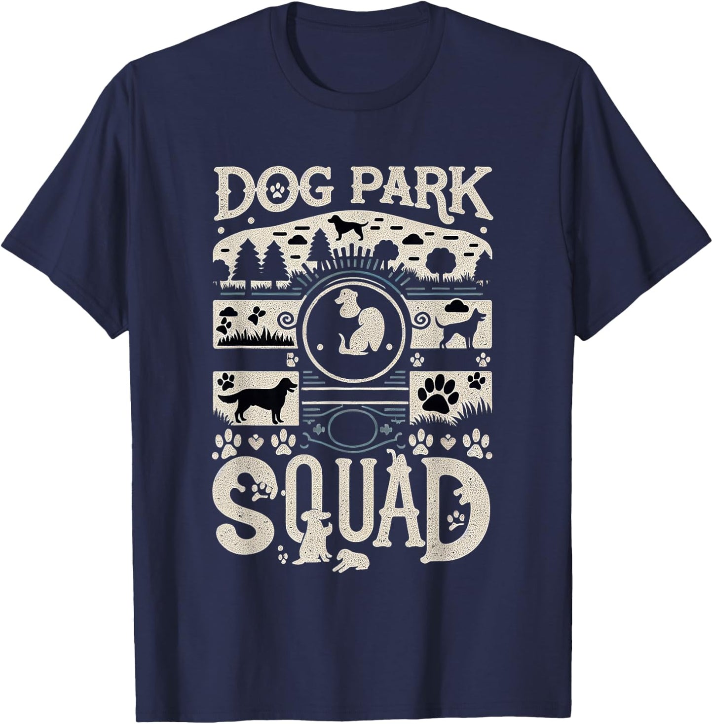 Dog Park Squad Pet Friendly Outdoor Socializing T-Shirt - T-Shirt | Navy