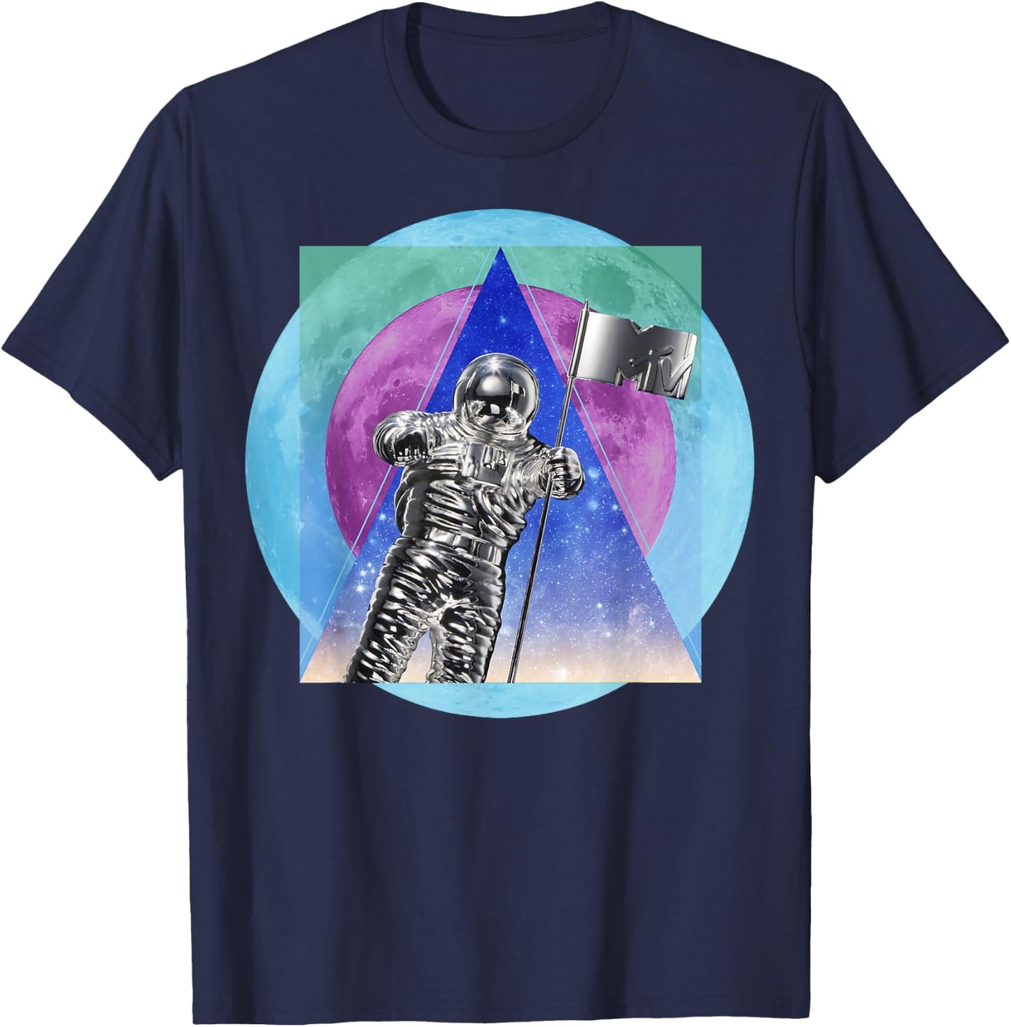 MTV VMA Award Abstract Moon Poster T-Shirt - T-Shirt | Navy