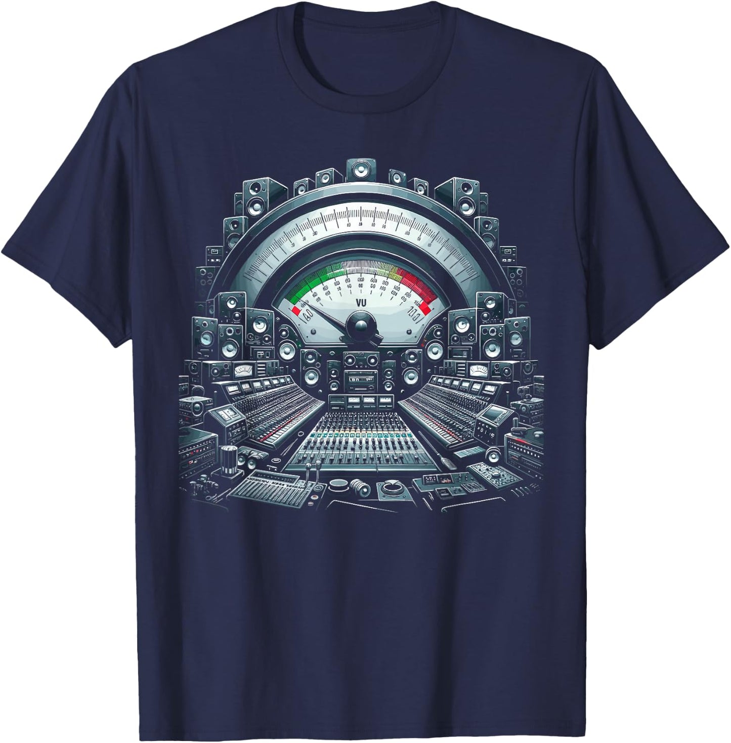 VU Meter Audiopile Analog Music Sound Engineer T-Shirt - T-Shirt | Navy