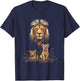 Lion Father Cubs Majestically Wildlife Jungle T-Shirt - T-Shirt | Navy