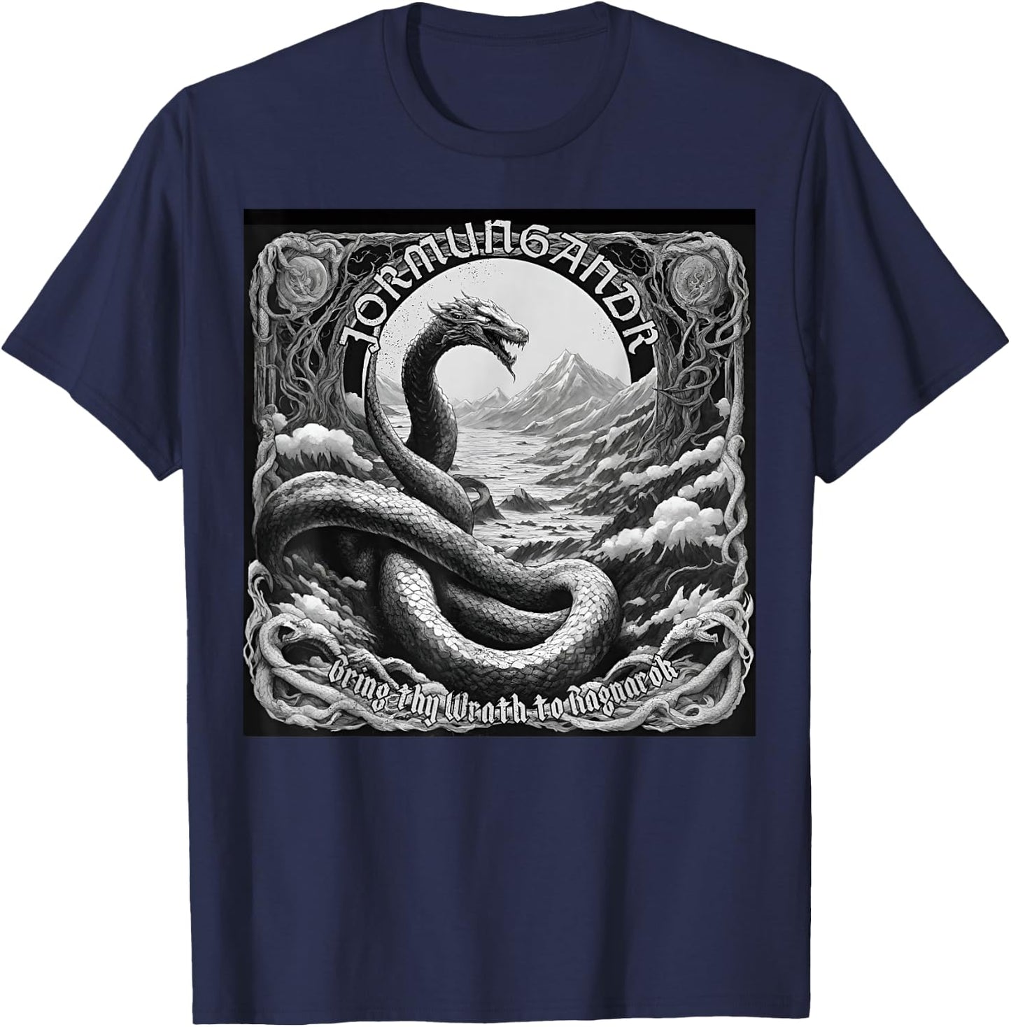 Jormungandr Midgard Serpent Viking World Serpent Jormungand T-Shirt - T-Shirt | Navy