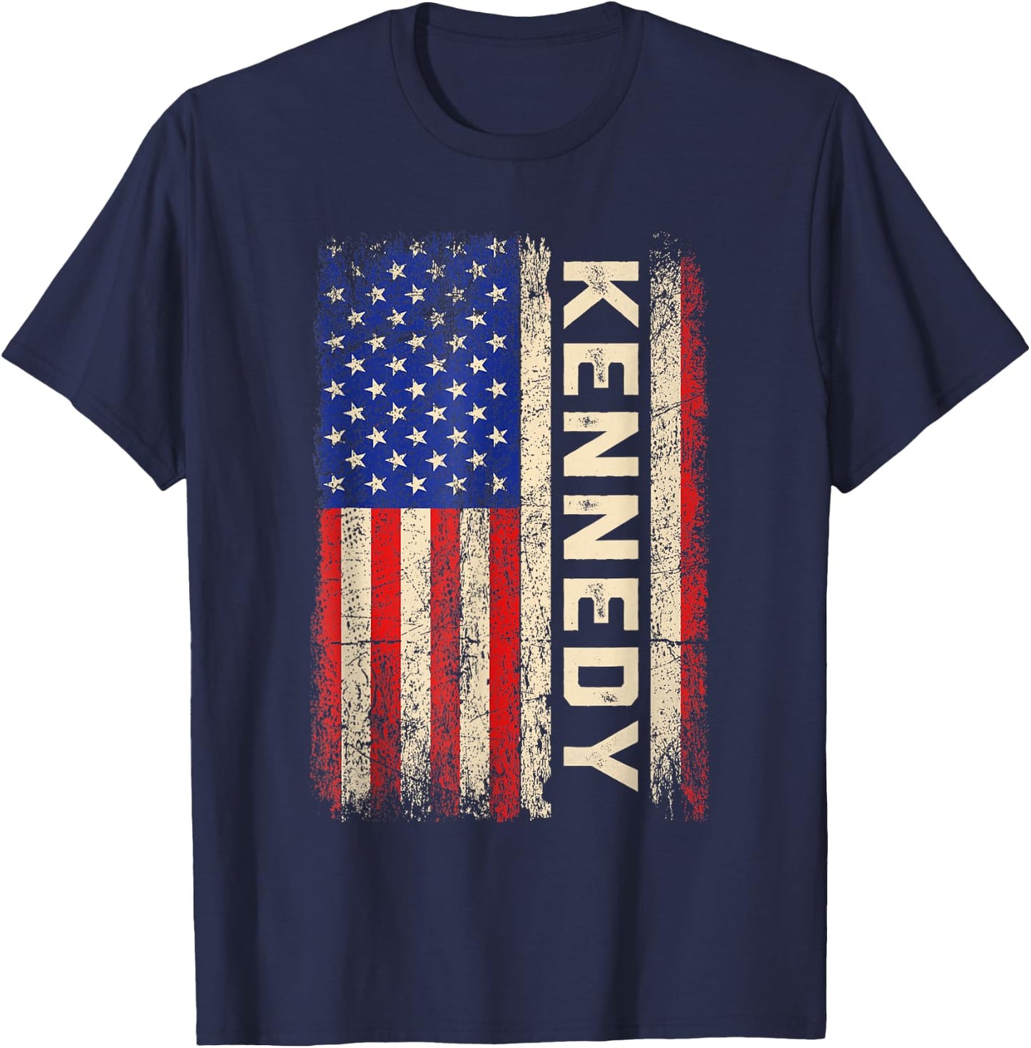 Kennedy Last Name Shirt Kennedy Name American Flag T-Shirt - T-Shirt | Navy
