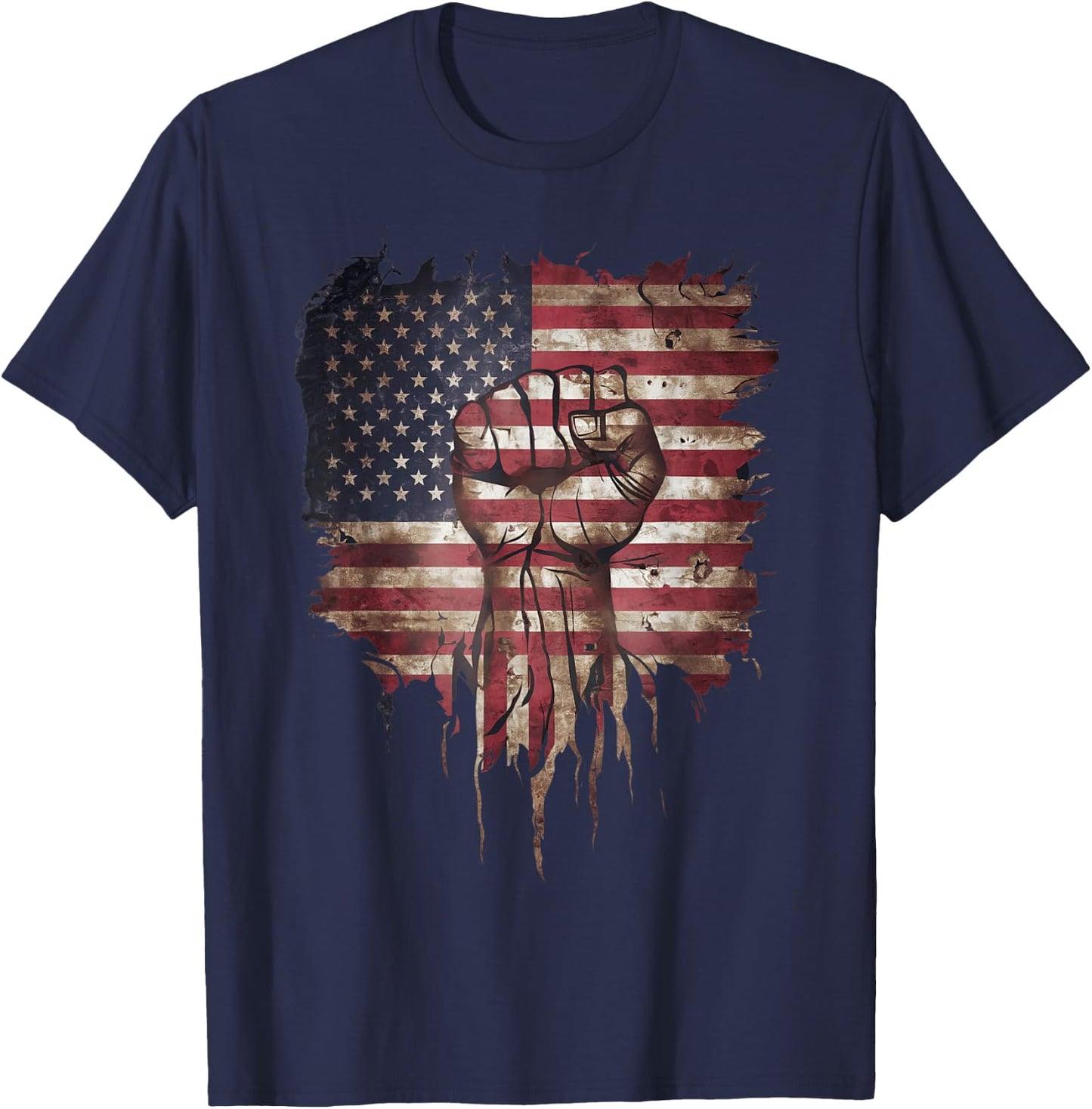 United We Stand Patriotic Gift USA Flag T-Shirt - T-Shirt | Navy