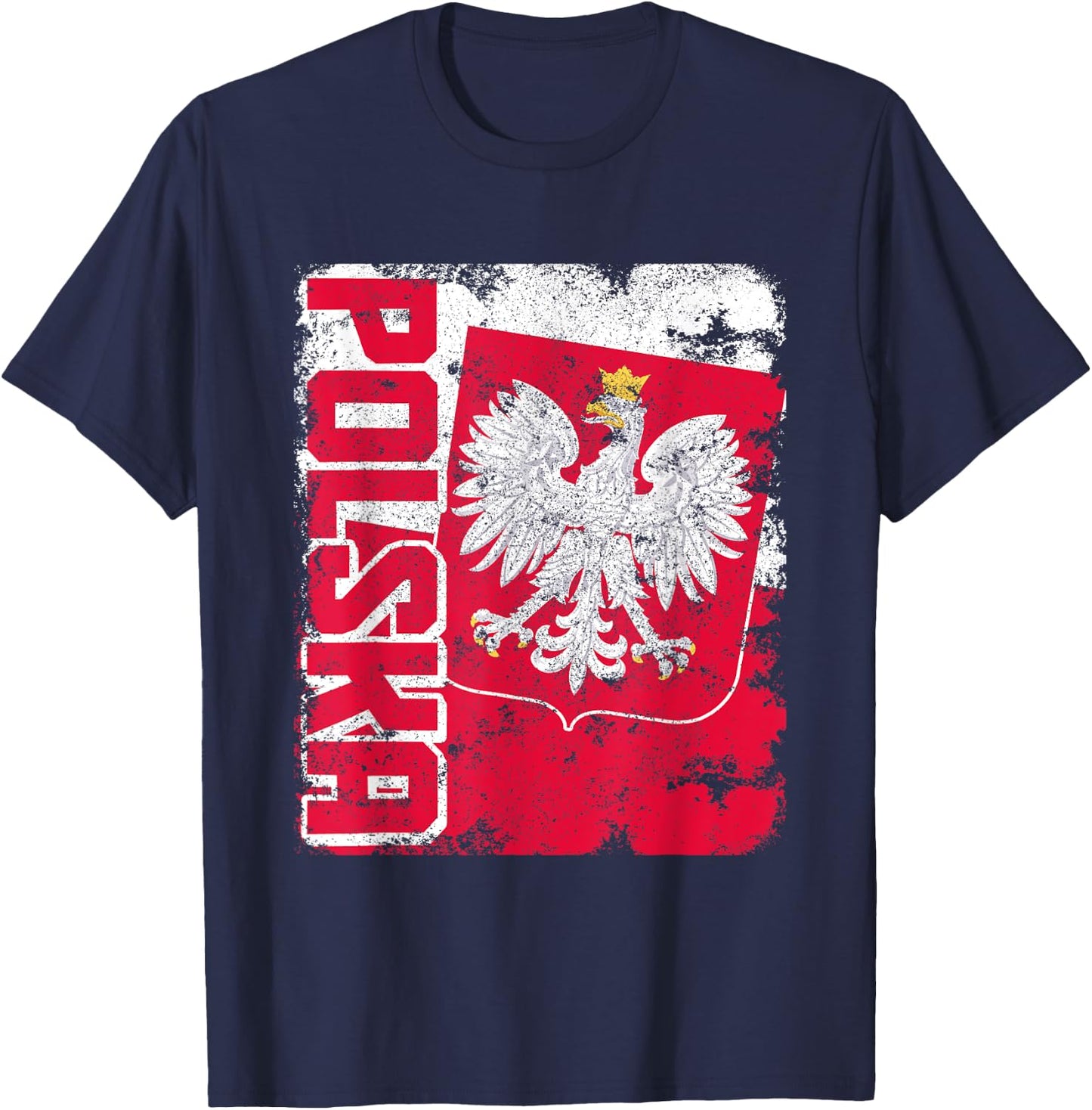 Polska Poland Flag Pride Eagle Polish Roots T-Shirt - T-Shirt | Navy