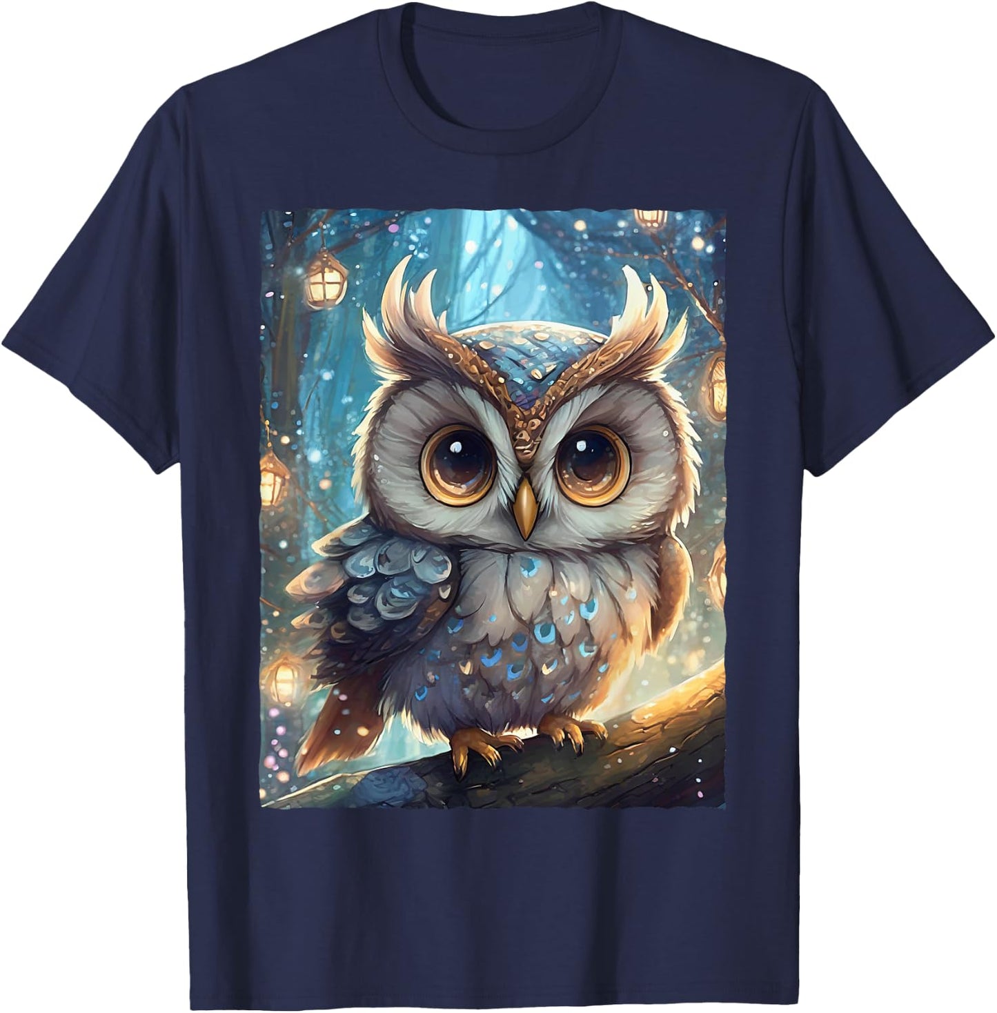Cute Kawaii Owl T-Shirt - T-Shirt | Navy