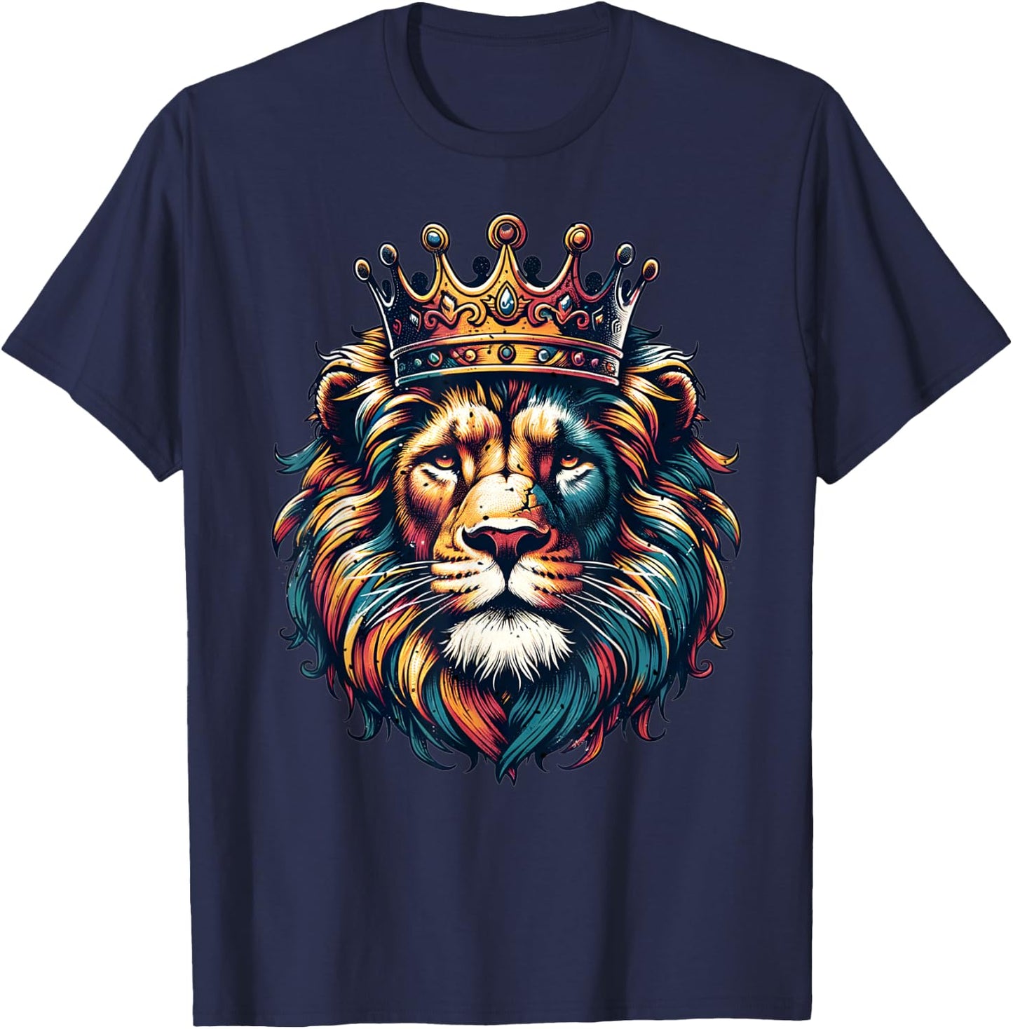 (2 SIDED) Lion of Judah Hebrew Black Israelite Bible Verses T-Shirt - T-Shirt | Navy