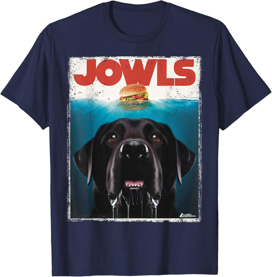 Funny Black Lab Jowls , Labrador Retriever Mom Top, Dad T-Shirt - T-Shirt | Navy