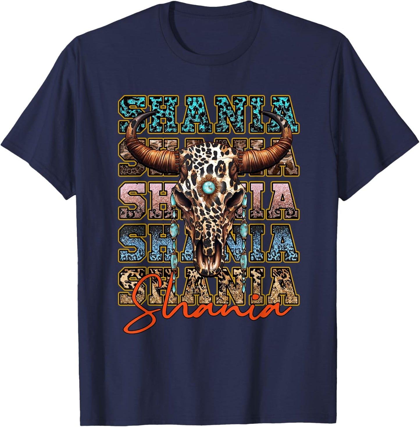 Love Shania First Name Personalized Team Shania Family Pride T-Shirt - T-Shirt | Navy