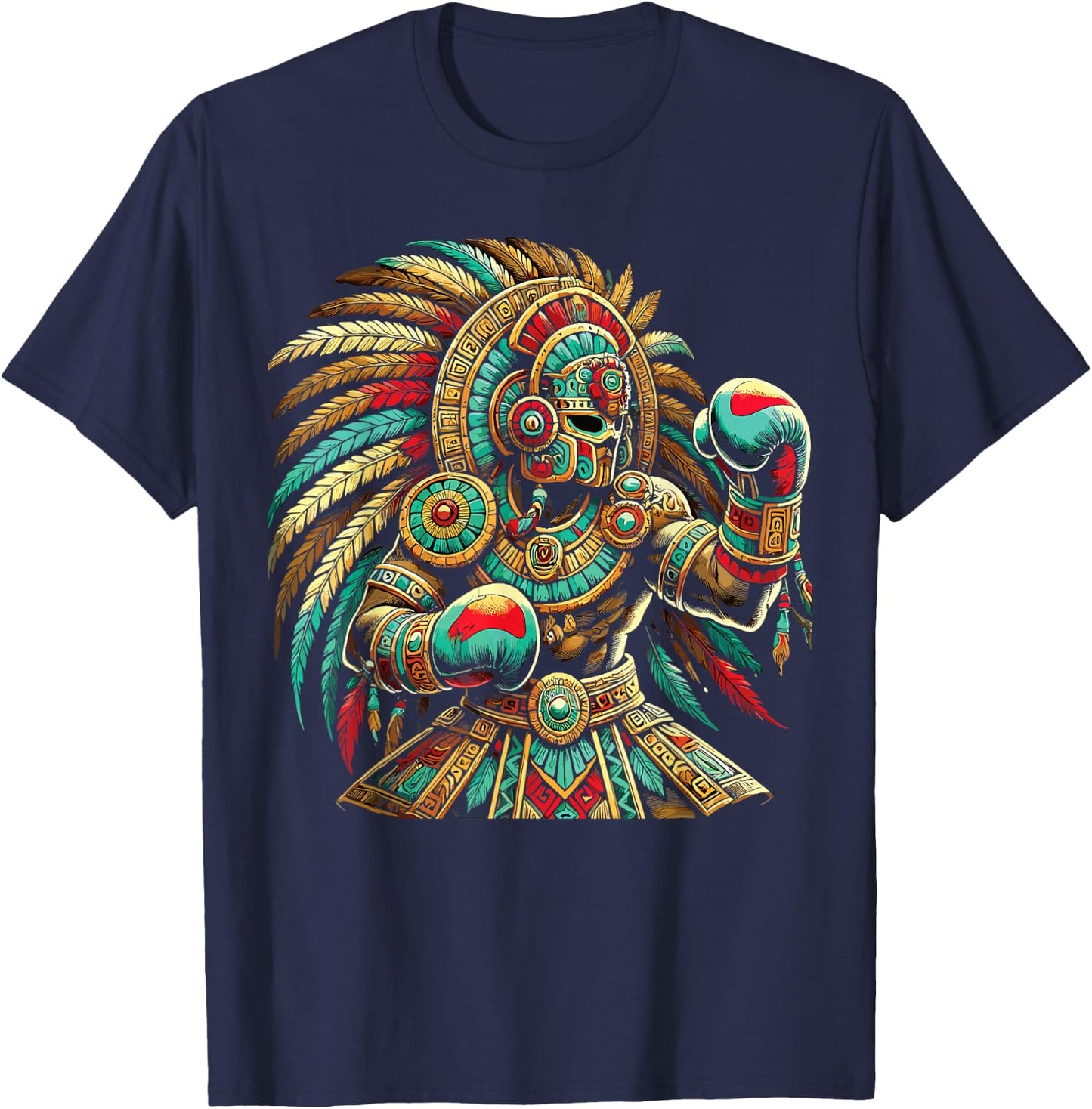Mexican Boxing Pride Inka Sports Design T-Shirt - T-Shirt | Navy