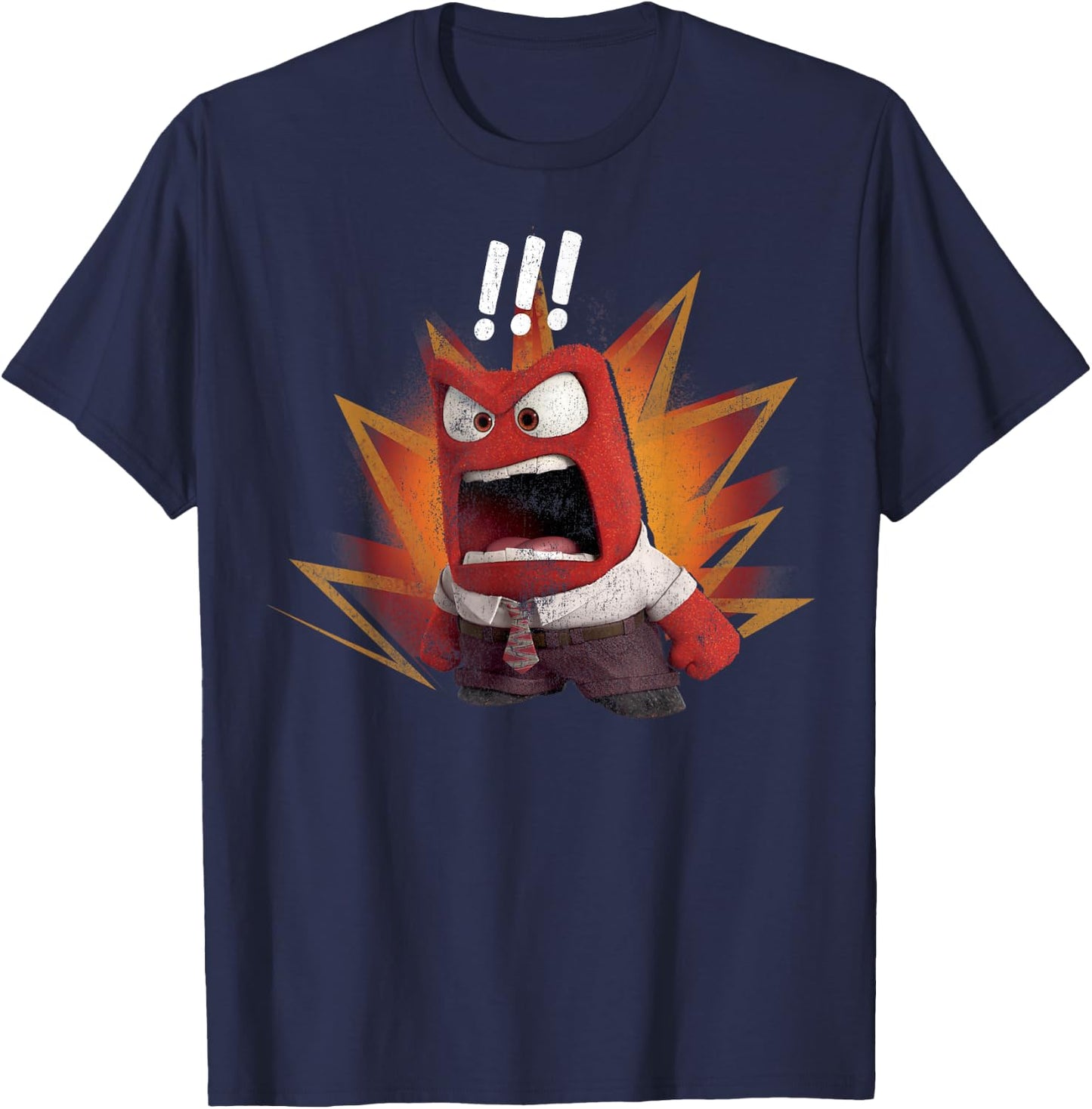 Disney Pixar Inside Out Anger Yell Colorful T-Shirt - T-Shirt | Navy