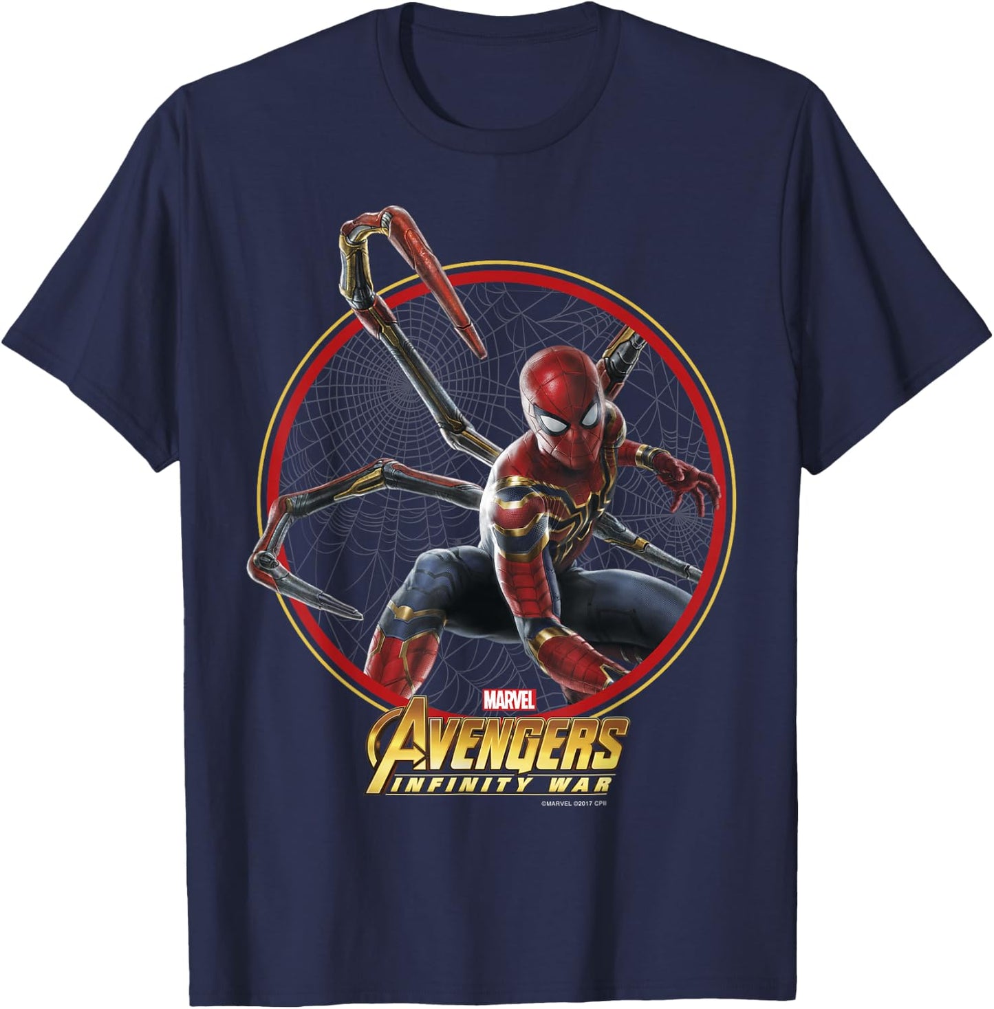 Marvel Infinity War Spider-Man Iron Circle Graphic T-Shirt - T-Shirt | Navy