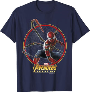 Marvel Infinity War Spider-Man Iron Circle Graphic T-Shirt - T-Shirt | Navy