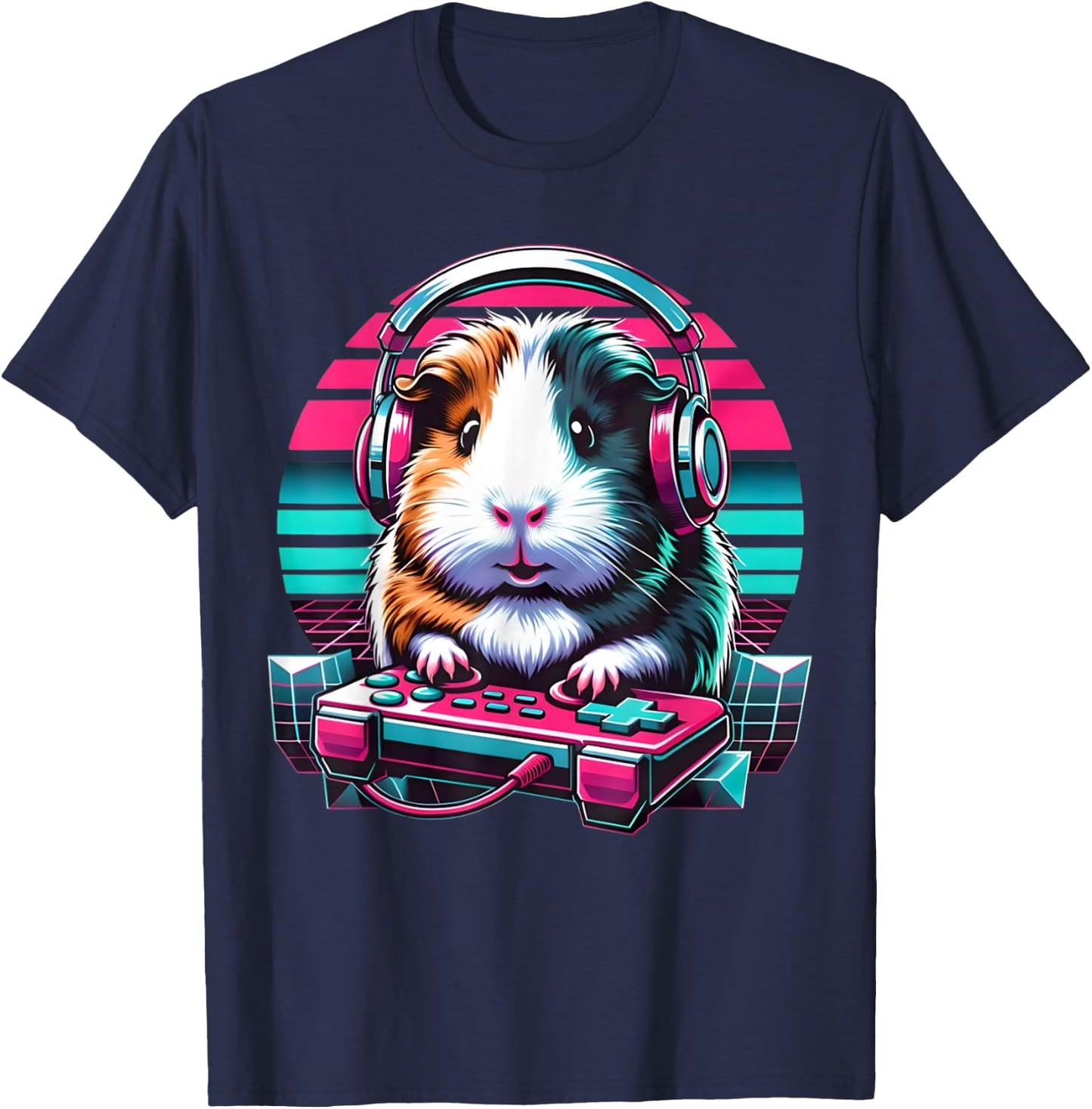 Guinea Pig Video Game Rodent Lover Animal Guinea Pigs Gamers T-Shirt - T-Shirt | Navy