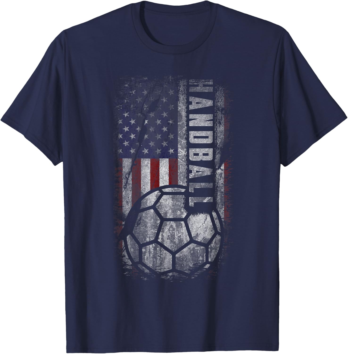 American Handball Patriot Grunge USA Distress Flag Gift T-Shirt - T-Shirt | Navy