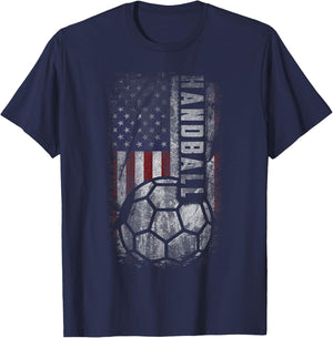 American Handball Patriot Grunge USA Distress Flag Gift T-Shirt - T-Shirt | Navy