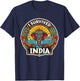 Vibrant 'I Survived India' Design with Elephant and Landmark T-Shirt - T-Shirt | Navy