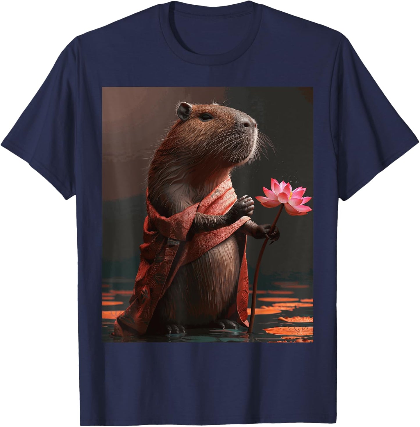 Funny Graphic Capybara T-Shirt - T-Shirt | Navy