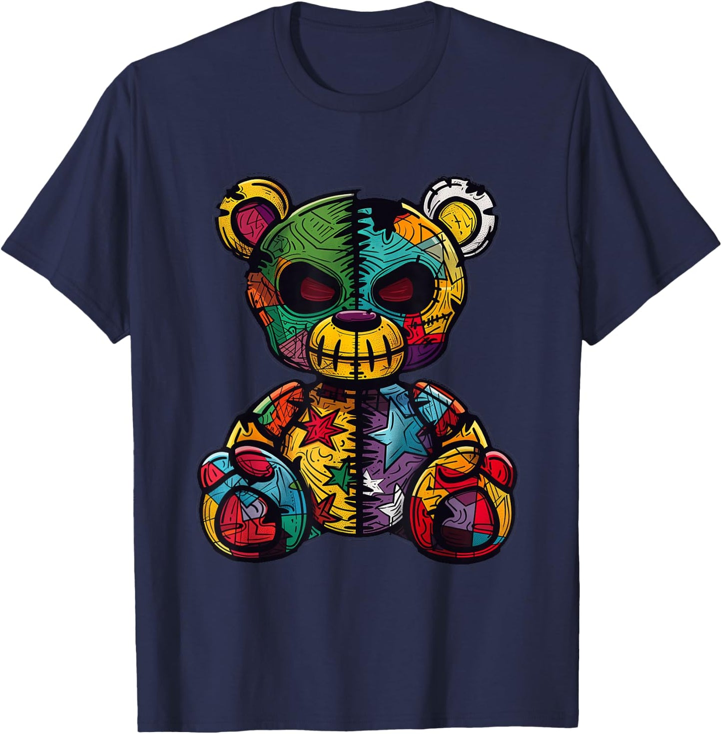 Twisted Teddy Bear - Cute Horror T-Shirt - T-Shirt | Navy