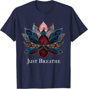 Yoga Lotus Flower Zen Buddhism Buddhist Buddha Meditation T-Shirt - T-Shirt | Navy