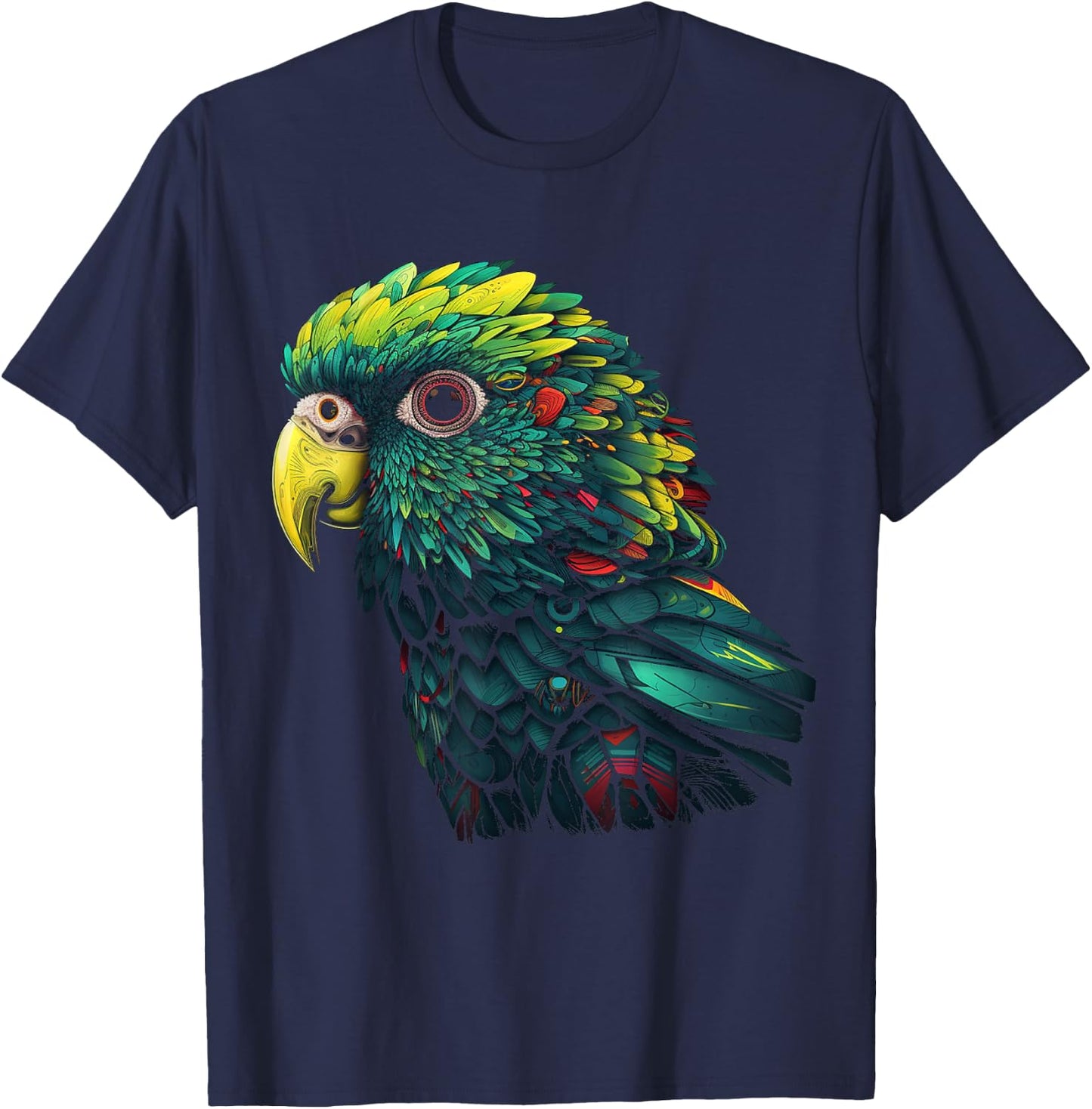 Parrot Art - Animal Bird Parrot T-Shirt - T-Shirt | Navy