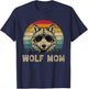 Vintage Wolf Mom Wolf Lovers Mommy Mother's Day T-Shirt - T-Shirt | Navy