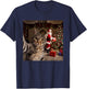 Christmas Cat Selfie with Santa Claus Cute Holiday Photo T-Shirt - T-Shirt | Navy
