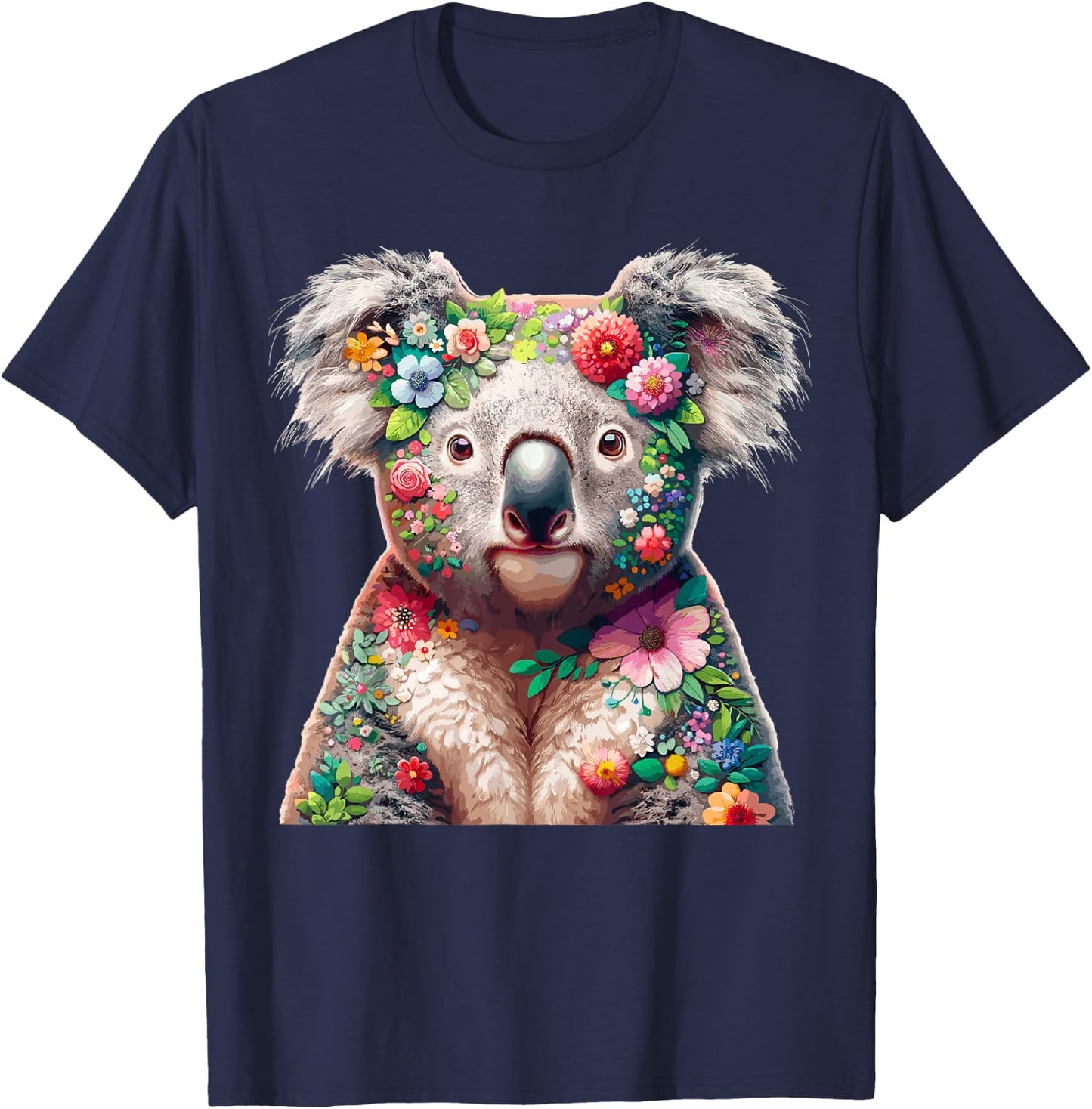 Floral Aesthetic Koala Bear Lover Stuff Australian Koala T-Shirt - T-Shirt | Navy