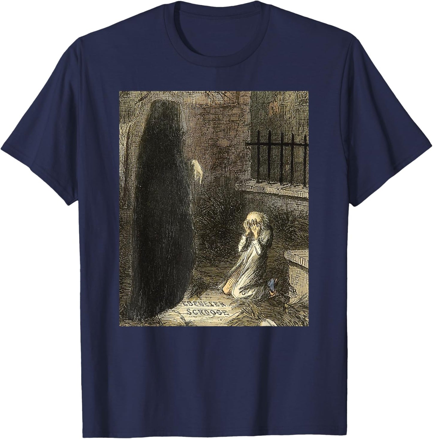 Christmas Future Charles Dickens A Christmas Carol Scrooge T-Shirt - T-Shirt | Navy