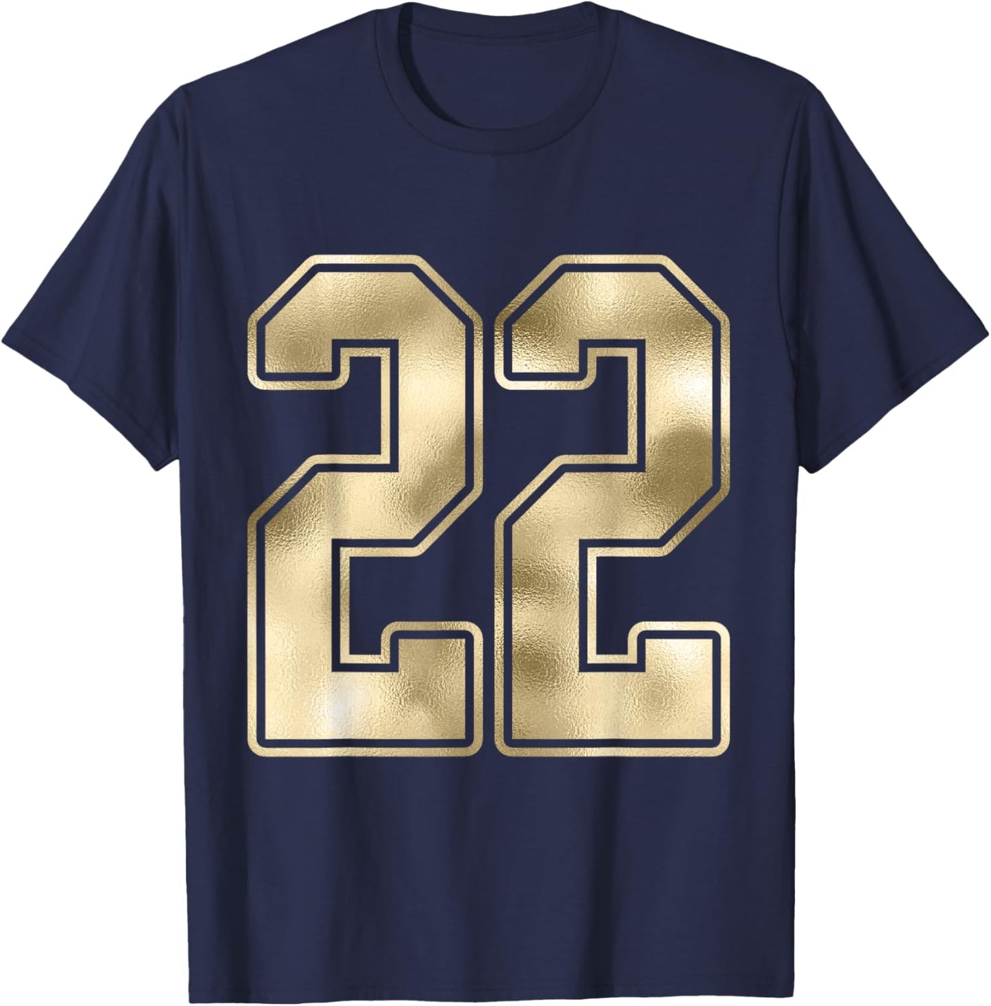 #22 Outline Number 22 Sports Fan Jersey Style Costume T-Shirt - T-Shirt | Navy