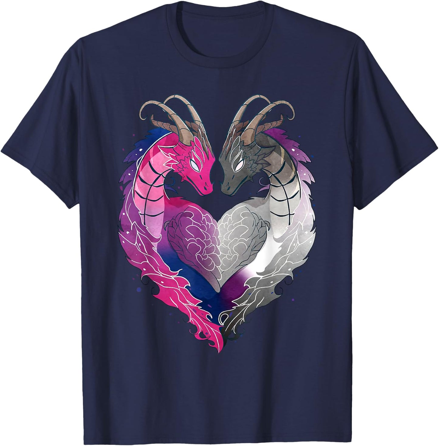 Asexual Bisexual Pride Gay Pride Month Bisexual Dragon LGBT T-Shirt - T-Shirt | Navy