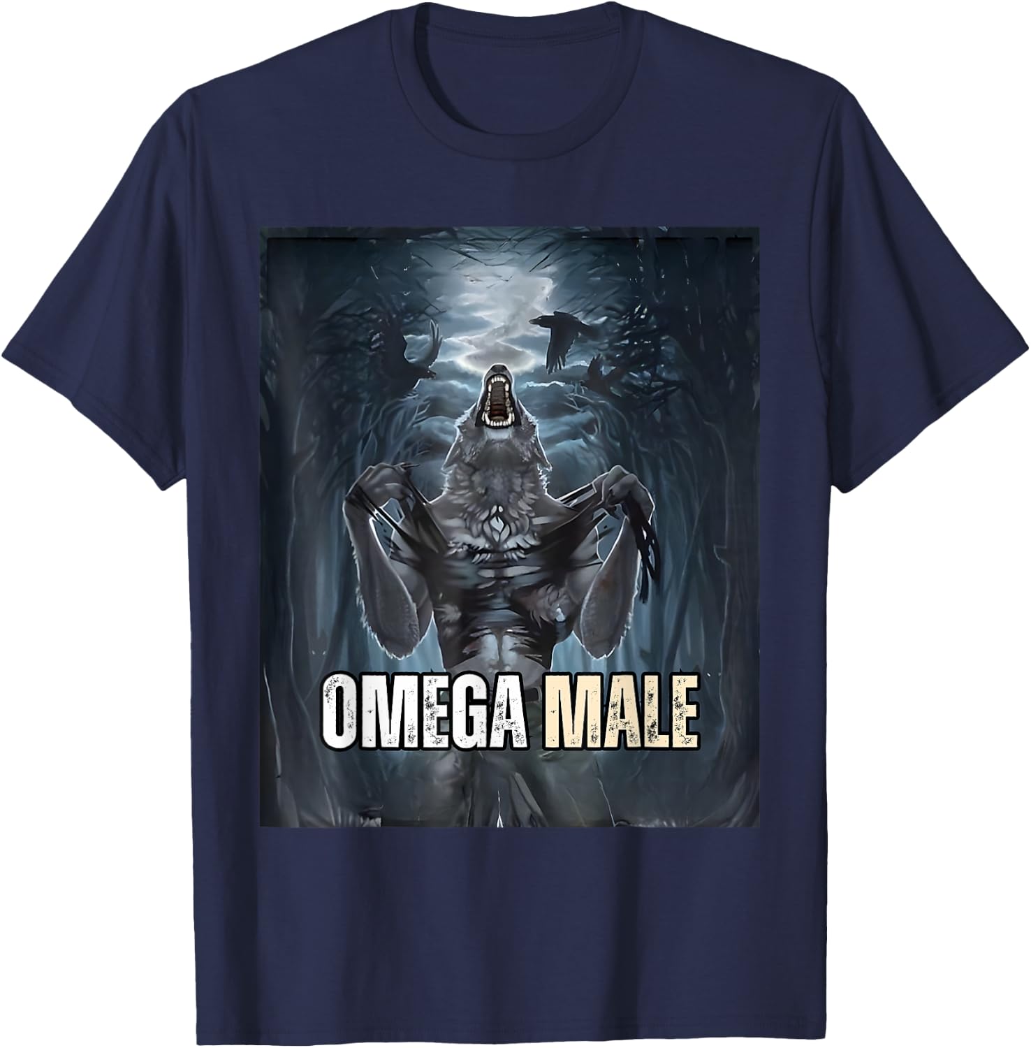 Omega Male Wolf T-Shirt - T-Shirt | Navy