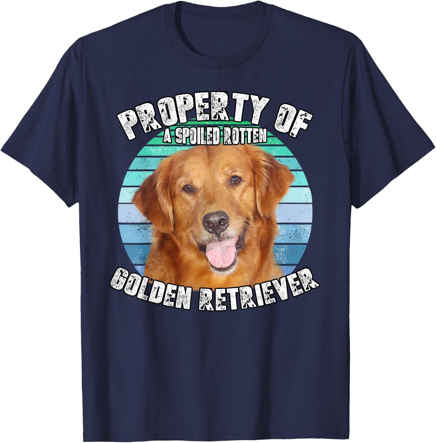 Golden Retriever Retro Property Of T-Shirt - T-Shirt | Navy