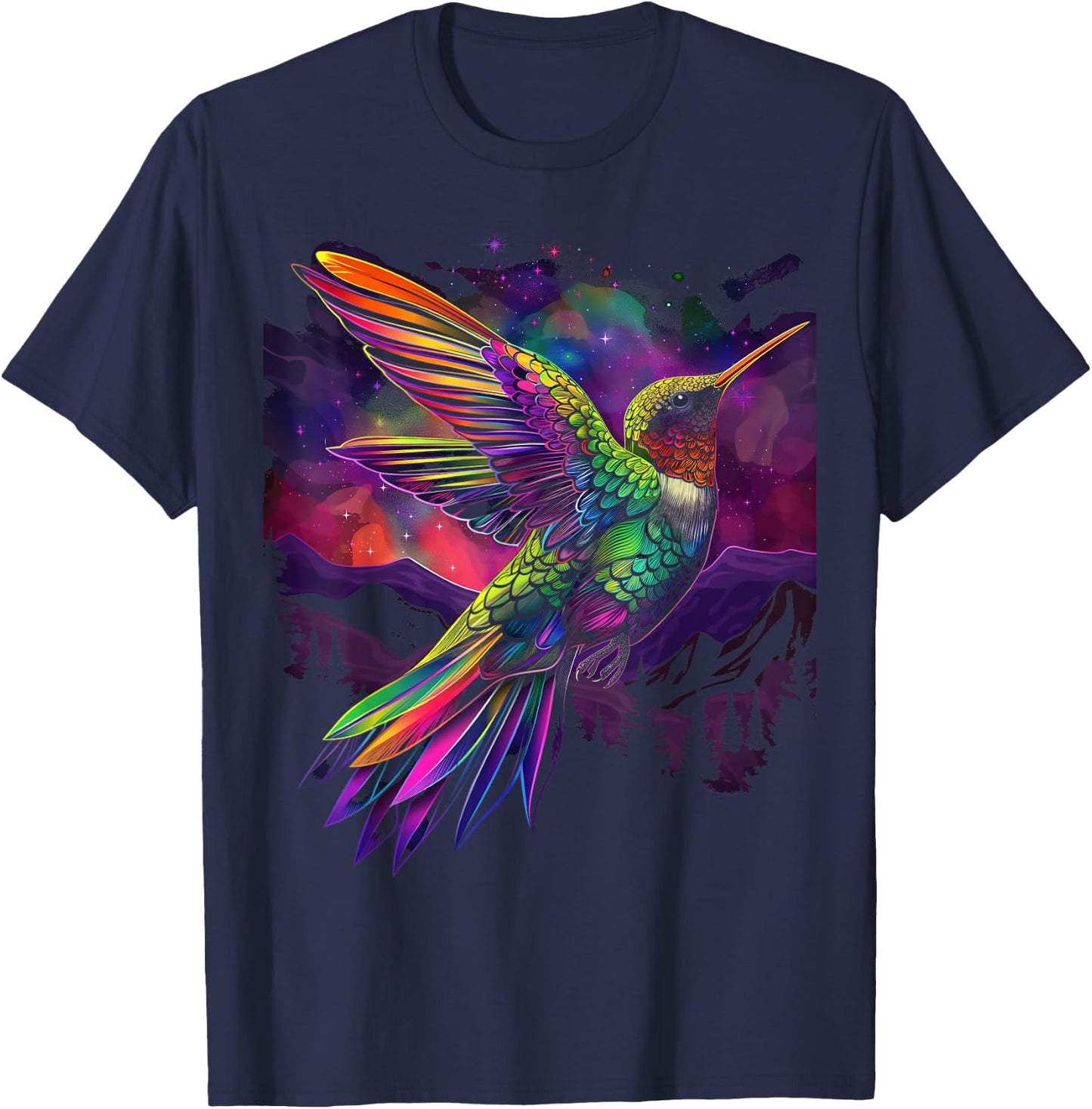 Hummingbird Bird Popart T-Shirt - T-Shirt | Navy