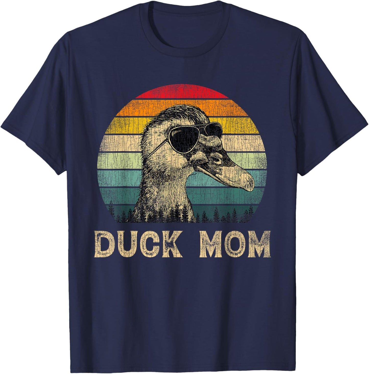 Vintage Duck Mom Duck Lovers Mommy Mother's Day T-Shirt - T-Shirt | Navy