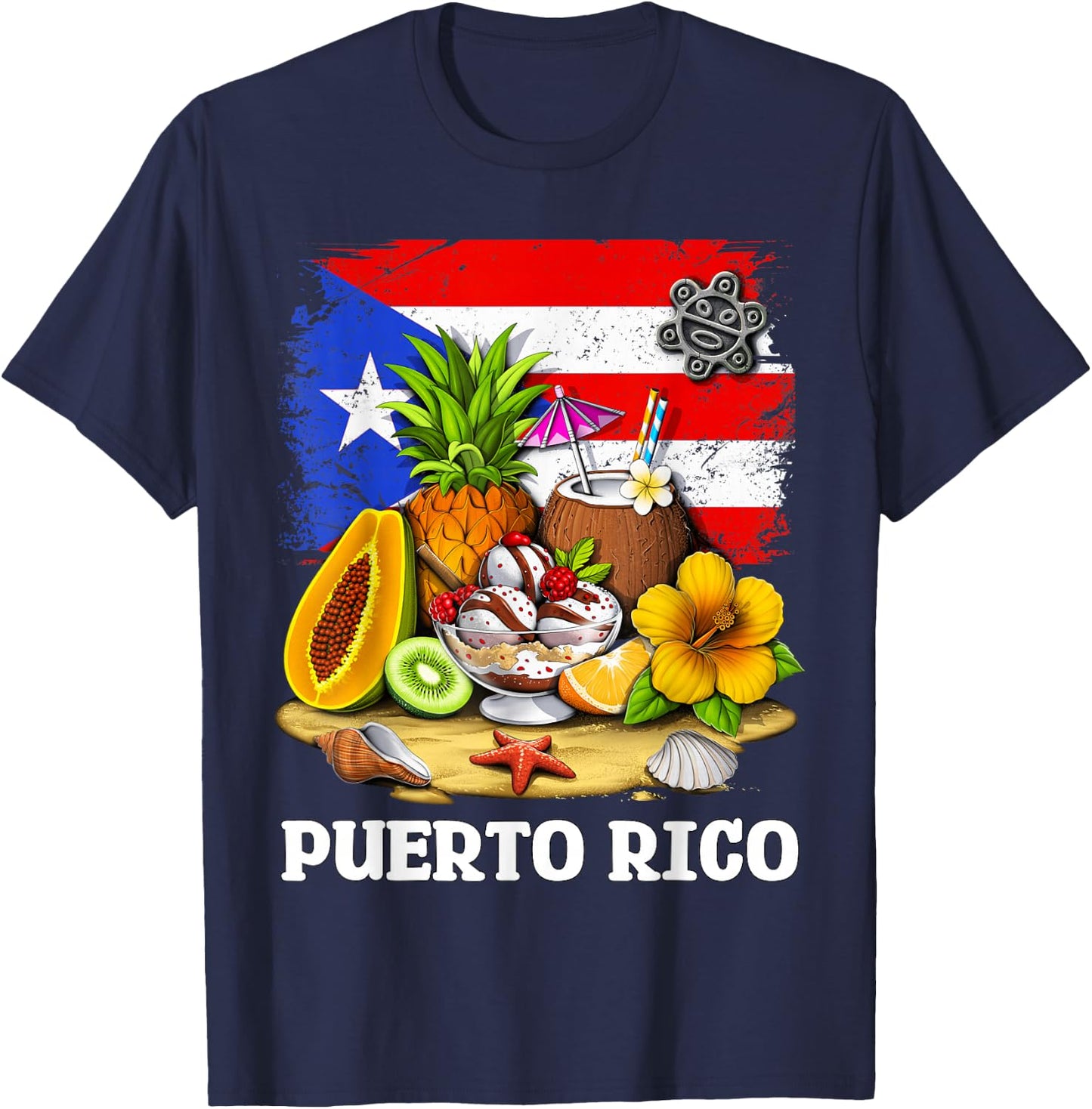 Puerto Rico Flag Boricua Proud Puerto Rican Heritage T-Shirt - T-Shirt | Navy