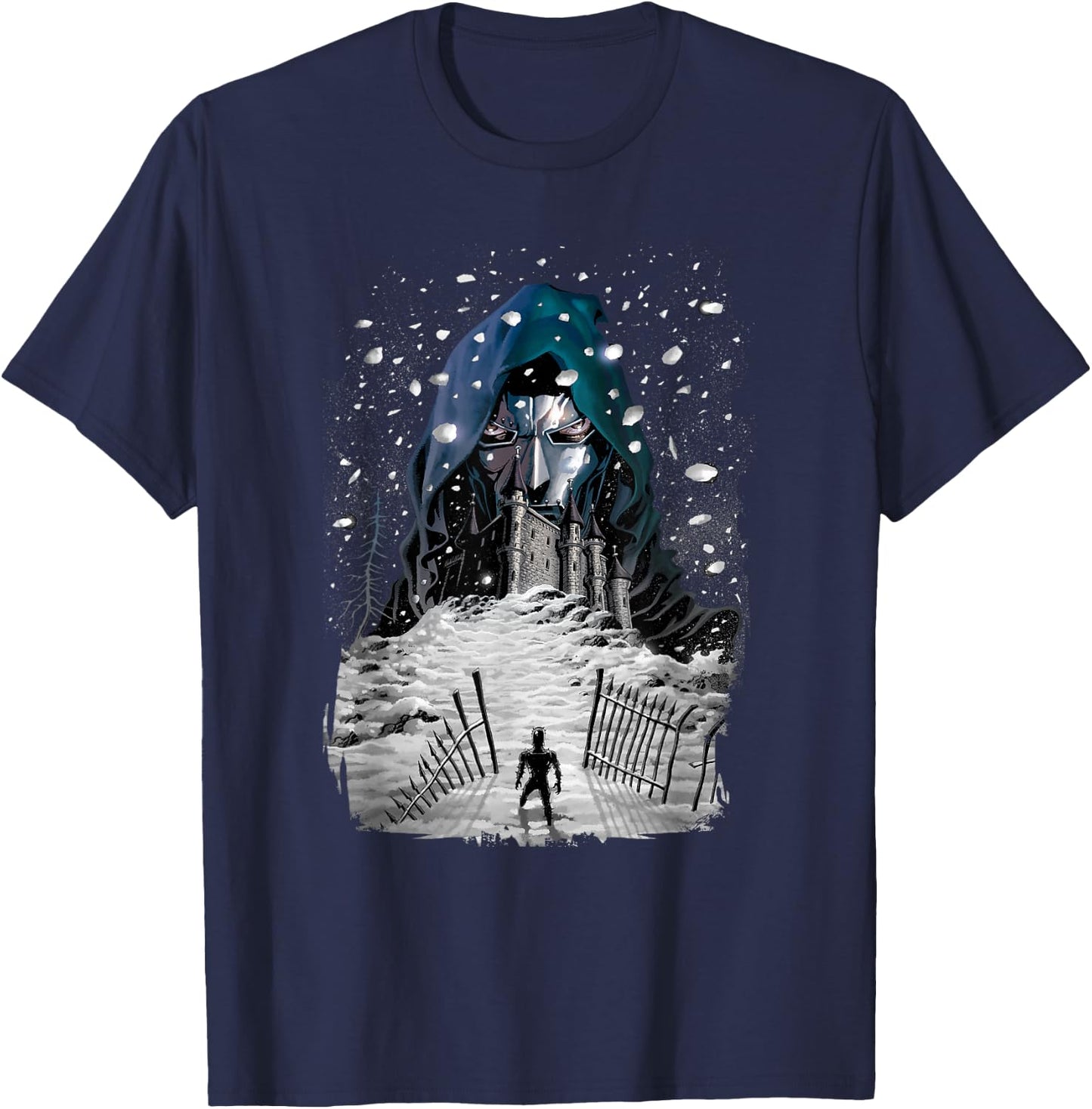 Marvel Fantastic Four Doctor Doom Castle Portrait T-Shirt - T-Shirt | Navy