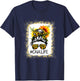 CNA Life Messy Hair Bun Sunflower Women Mother's Day T-Shirt - T-Shirt | Navy