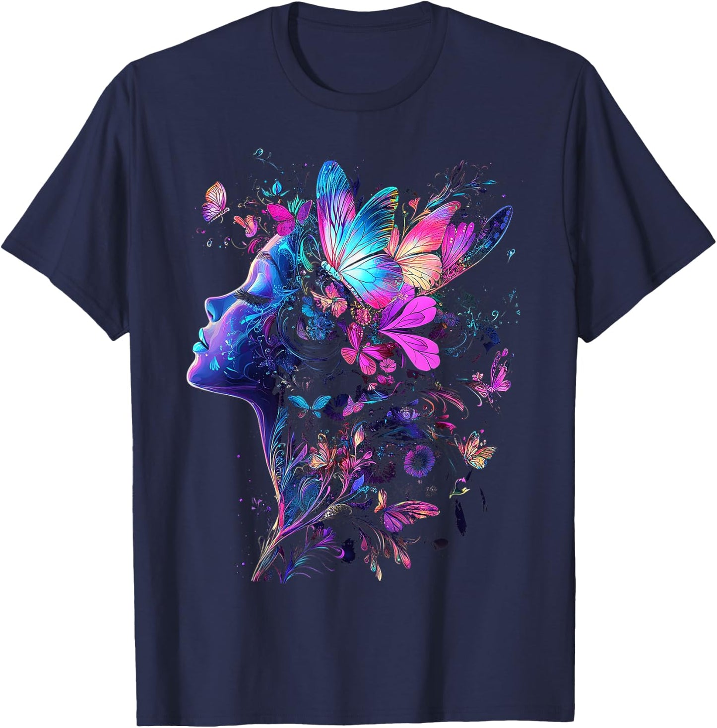 Fairy Mythical Motif Fantasy Artwork Fairy T-Shirt - T-Shirt | Navy