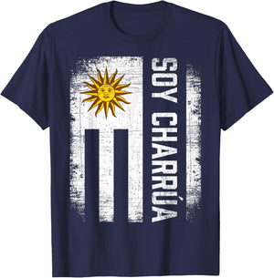 Charrua Uruguayan Hispanic Heritage Month Uruguay Flag T-Shirt - T-Shirt | Navy
