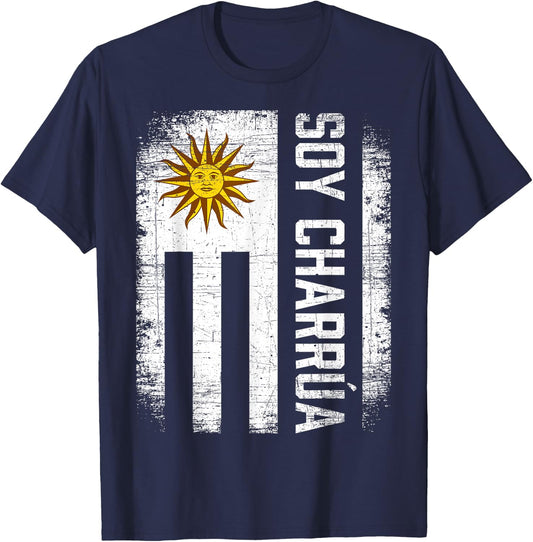 Charrua Uruguayan Hispanic Heritage Month Uruguay Flag T-Shirt - T-Shirt | Navy