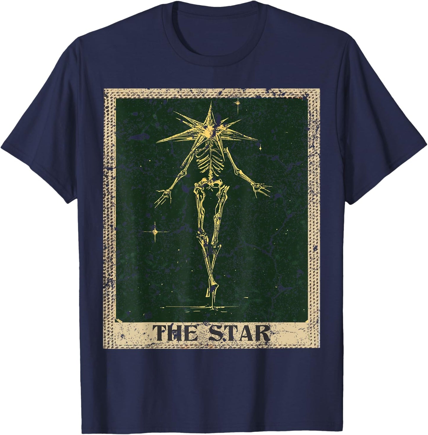 Vintage Distressed Grunge The Star Tarot Card T-Shirt - T-Shirt | Navy