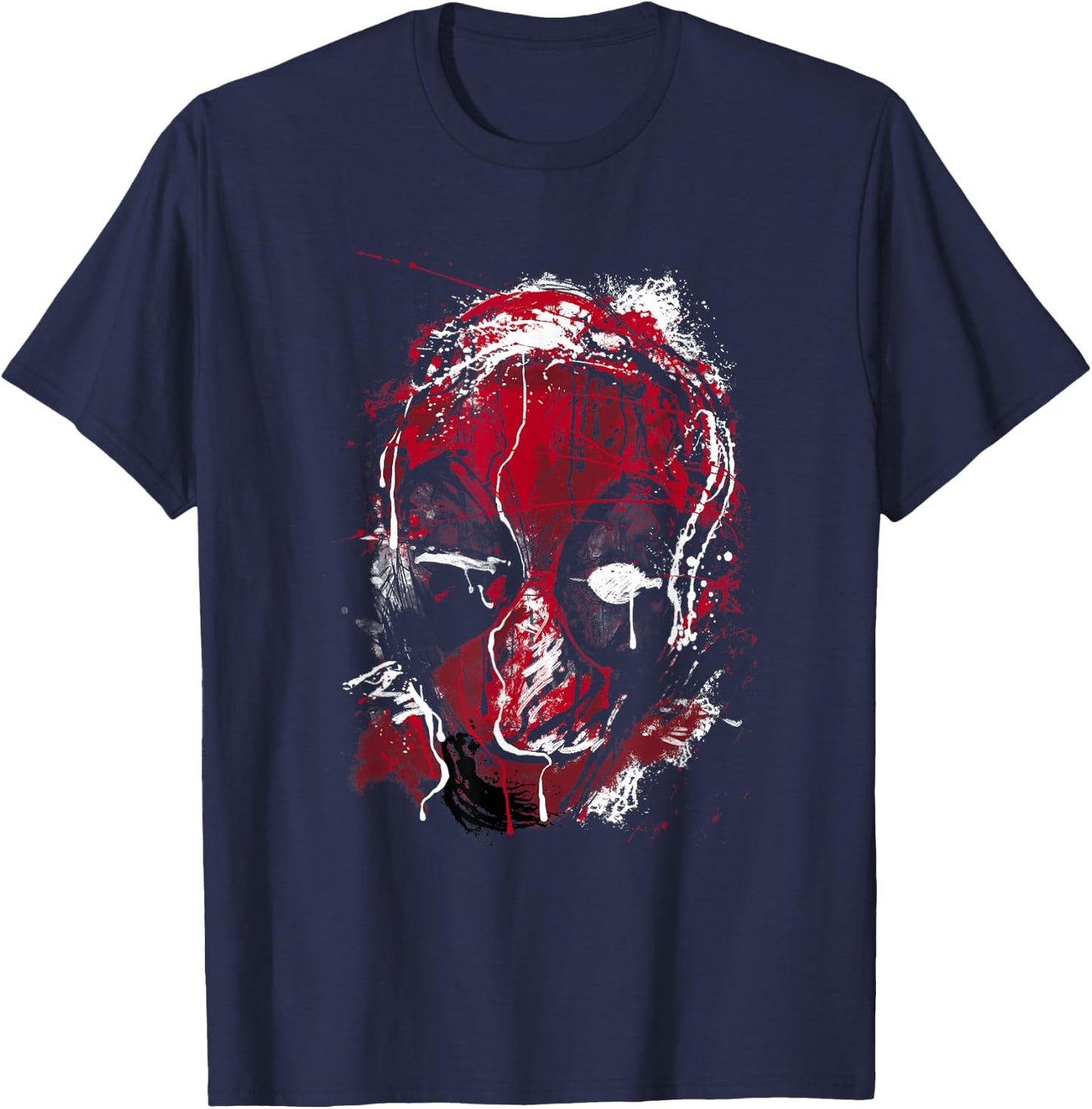 Marvel Deadpool Take A Punch Graphic Drip Art Big Face T-Shirt - T-Shirt | Navy