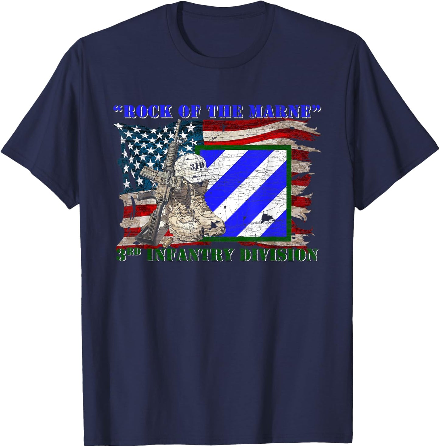 3rd Infantry Division 3ID Rock of the Marne Fort Stewart T-Shirt - T-Shirt | Navy