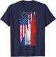 USA & Paraguay Flags - United States of America, Paraguayan T-Shirt - T-Shirt | Navy