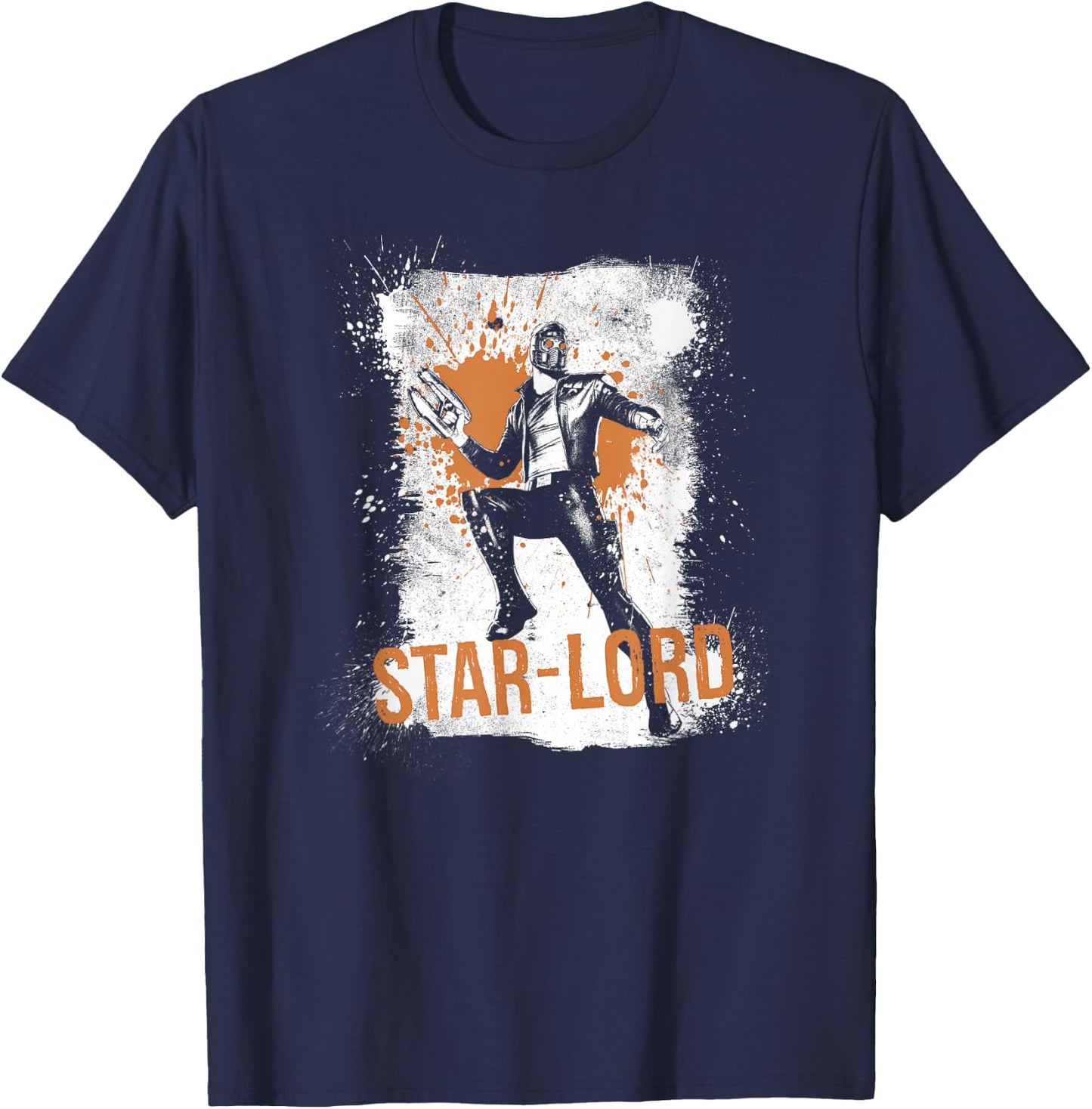 Marvel Guardians of The Galaxy Star-Lord Splatter Logo T-Shirt - T-Shirt | Navy