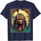 Native American Indian Headdress Traditional Art Men Women T-Shirt - T-Shirt | Navy