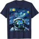 Graphic Van Gogh Starry Night Space Lovers Astronaut Lover T-Shirt - T-Shirt | Navy