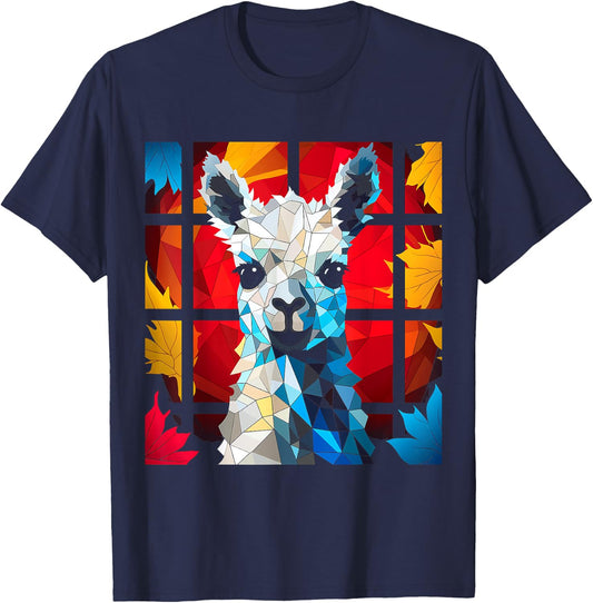 Alpaca Polygon Animal Zoo Artwork Llama T-Shirt - T-Shirt | Navy