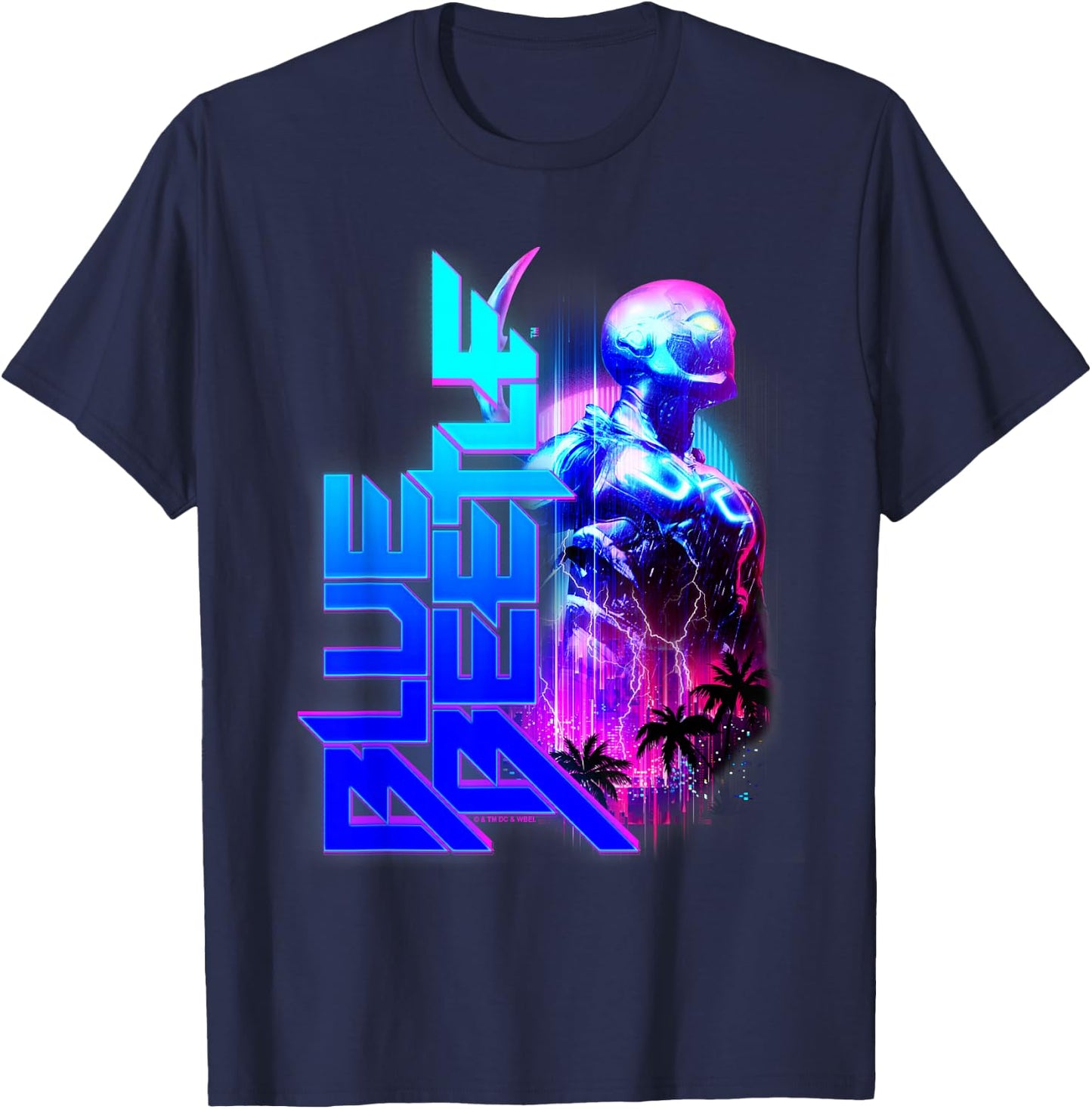 Blue Beetle Movie Lightning T-Shirt - T-Shirt | Navy