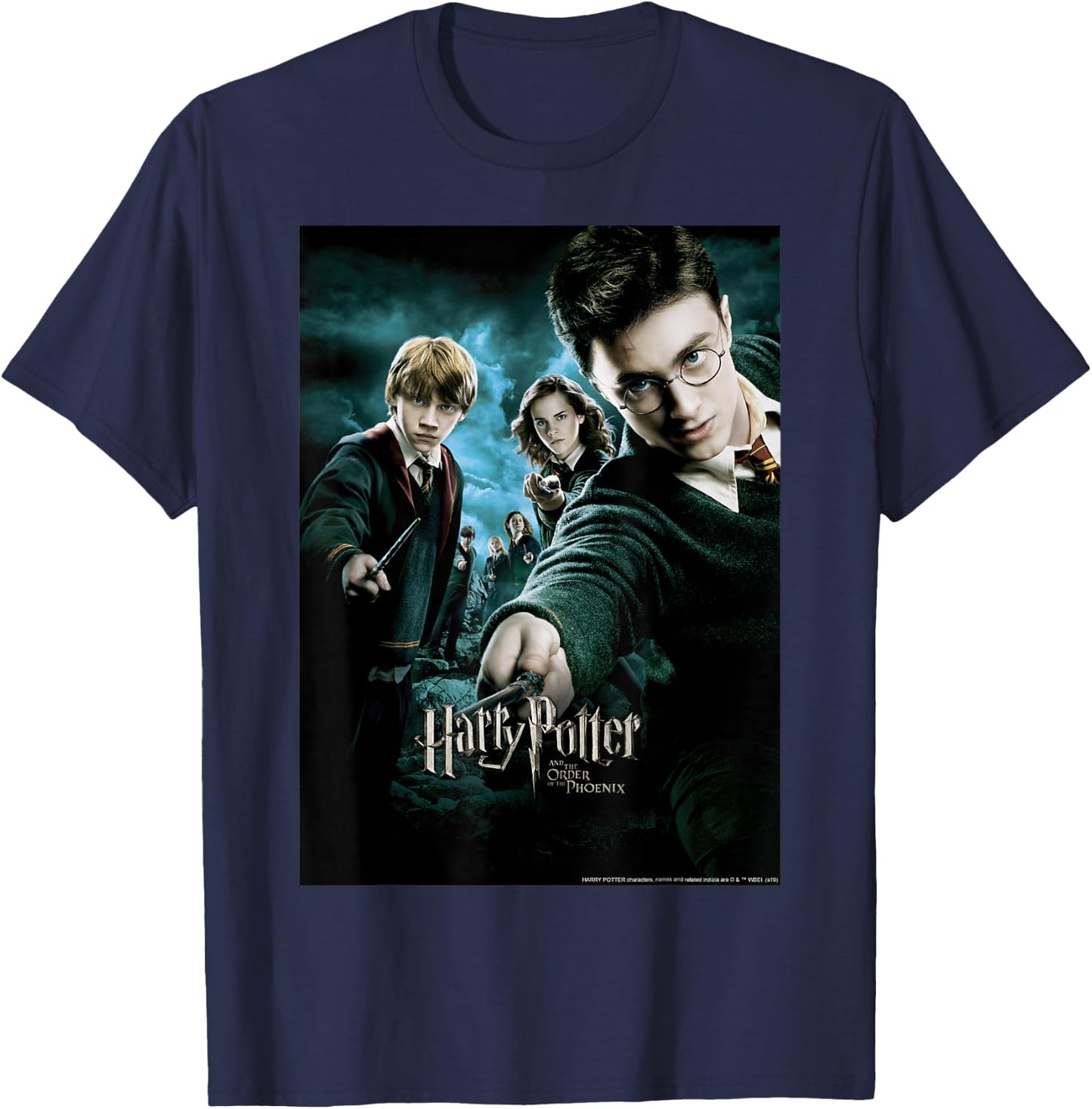 Harry Potter Order Of The Phoenix Wands Drawn Poster T-Shirt - T-Shirt | Navy